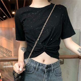 Short-sleeve Knotted T-shirt
