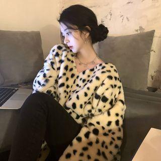 Oversized Leopard-print Pullover Leopard - One Size