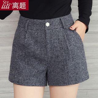 High Waist Plaid Shorts
