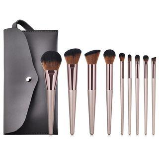 Set Of 9: Makeup Brush Set Of 9 - T-09014 - As Shown In Figure - One Size