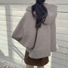Hooded Balloon-sleeve Patch-pocket Jacket
