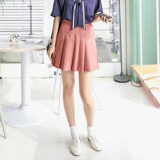 Inner Shorts Pleat A-line Miniskirt