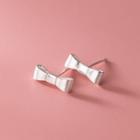 Brushed Bow Sterling Silver Earring 1 Pair - Silver - One Size