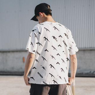 Gun Print Short Sleeve T-shirt