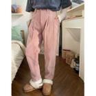 Plus Size Pleated Corduroy Pants