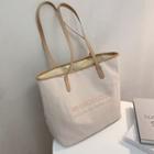 Contrast Strap Lettering Tote Bag