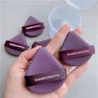 Set Of 5: Powder Puff With Case 5 Pcs - Dark Purple & Box - One Size