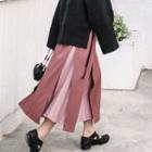 Slit A-line Layered Midi Skirt