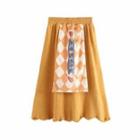 Plain Midi Skirt Yellow - One Size