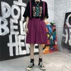 Elastic-waist Wide-leg Suspender Shorts