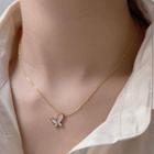Butterfly Pendant Necklace E313 - As Shown In Figure - One Size