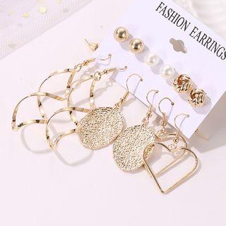 Set Of 6: Earring (various Designs) 01 - 12197 - Set - Gold - One Size