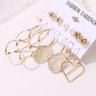 Set Of 6: Earring (various Designs) 01 - 12197 - Set - Gold - One Size