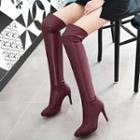 Faux Leather Stiletto Over-the-knee Boots