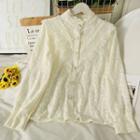 Ruffle-trim Stand-collar Losoe Shirt