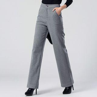 Striped Wide-leg Dress Pants
