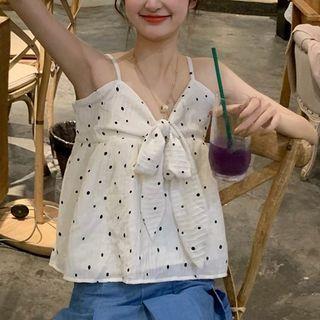 Dotted Flowy Camisole Top Off-white - One Size