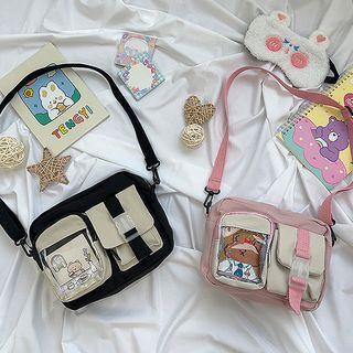 Transparent-pocket Crossbody Bag