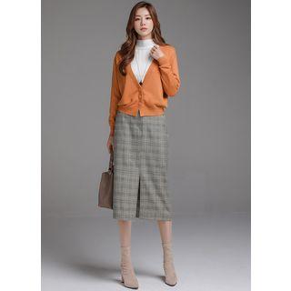 Deep V-neck Relaxed-fit Cardigan