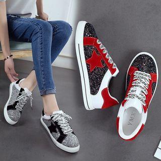 Sequined Star Canvas Sneakers