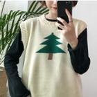 Tree Pattern Knitted Vest