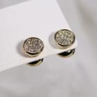 Rhinestone Magnetic Clip On Earring Gold - Clip On Earring - One Size