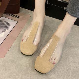 Faux Suede Clear Mules