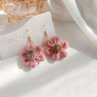Flower Yarn Dangle Earring