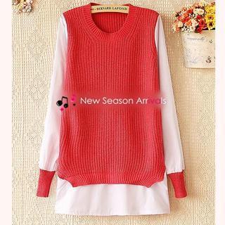 Mock Two-piece Sweater