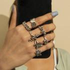 Metal Ring Set 2036 - Silver - One Size