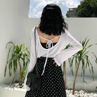 Plain Open-back Knit Top