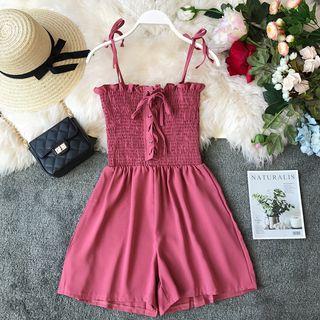 Shoulder-tie Chiffon Playsuit