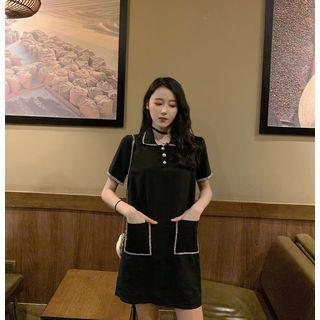 Collared Pocket Short-sleeve Dress