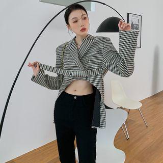 Houndstooth Irregular Blazer