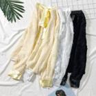 Tie-neckline Fringed Shirt