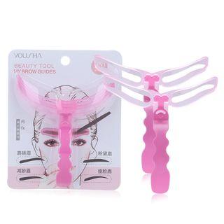 Eyebrow Makeup Stencil 4 Pcs - Pink - One Size