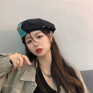 Safety Pin Applique Beret Hat