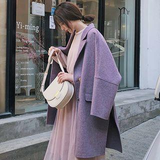 Peal-lapel Double-breasted Coat
