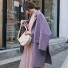 Peal-lapel Double-breasted Coat