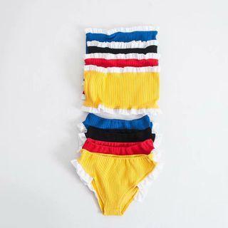 Set: Ruffle Trim Bandeau Top + Panties