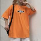Letter Print Short-sleeve T-shirt Orange - One Size