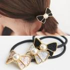 Glitter Bow Accent Hair Tie