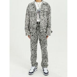 Long-sleeve Printed Jacket / Printed Straight-leg Pamts