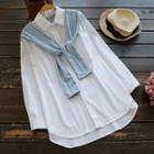 Striped Tie-front Shirt