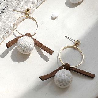 Pom Pom Hoop Earring / Clip-on Earring