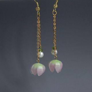 Flower & Faux-pearl Drop Earring
