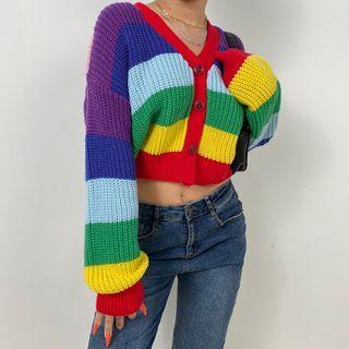 Rainbow Cropped Cardigan