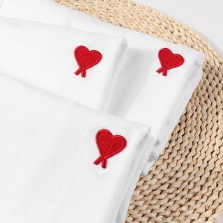 Heart Embroidered Short Sleeve Tee