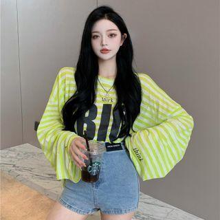 Oversized Printed Light T-shirt / Skinny Denim Shorts