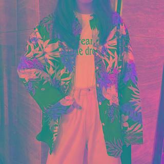 Long-sleeve Flower-print Shirt As Shown In Figure - One Size
